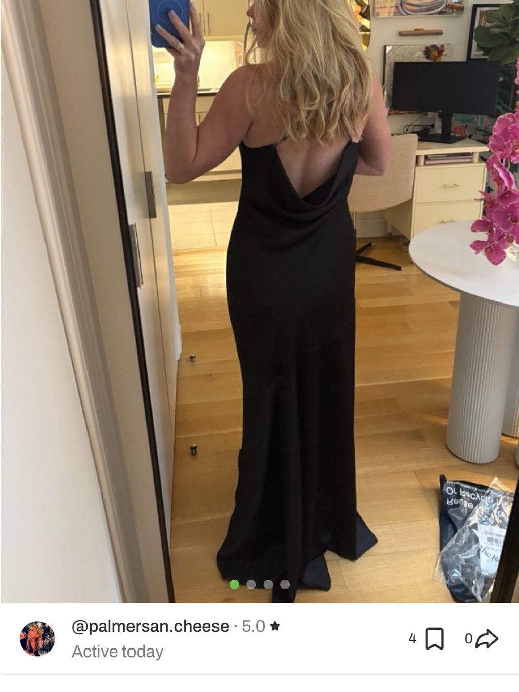 Halston Heritage Black Cowl Neck Gown